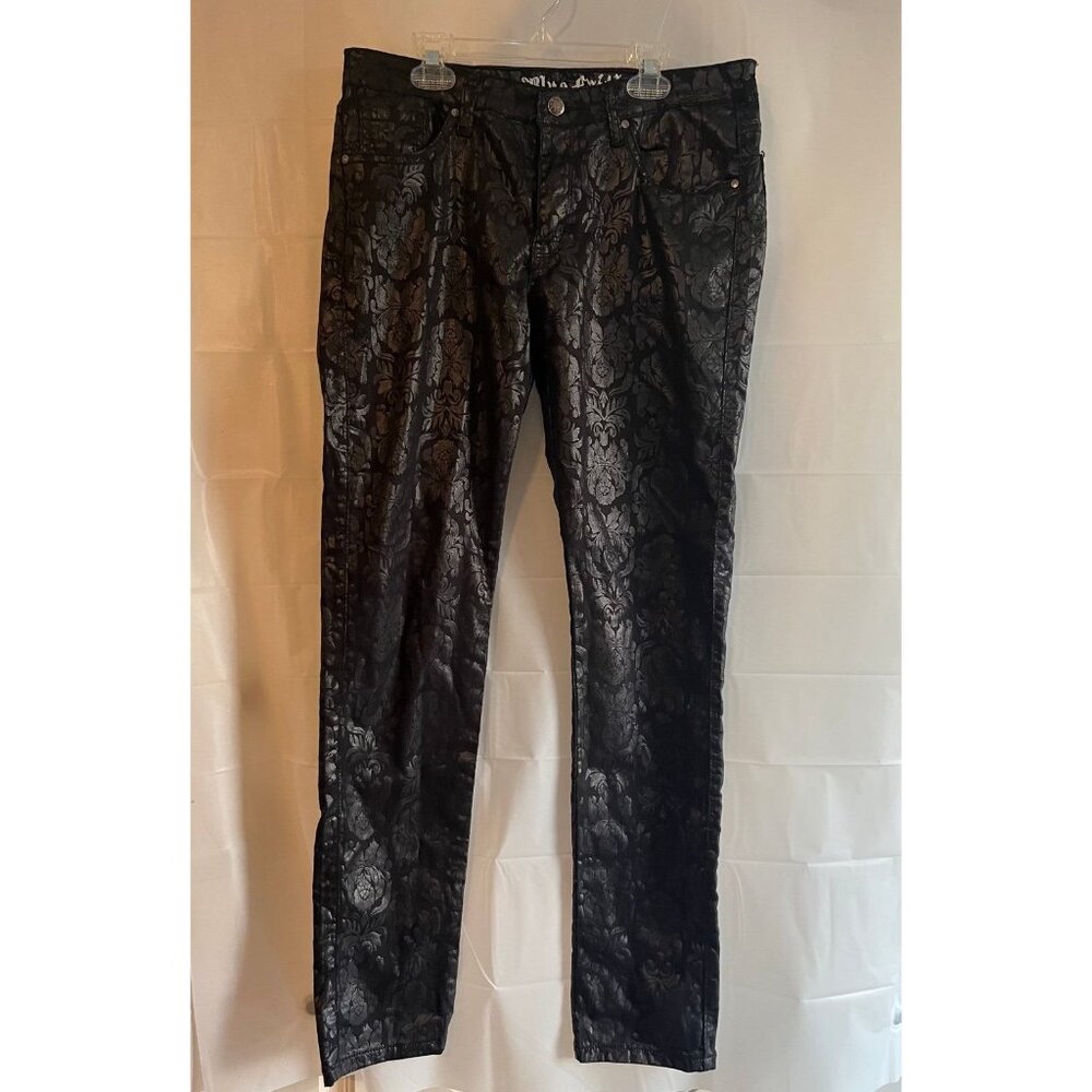 Junior black pants size 12 with flower design
